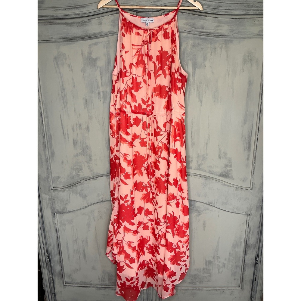 Gibson Latimer Maxi Dress Womens XXL Red Floral Halter Neck Sleeveless High Low - Picture 2 of 6